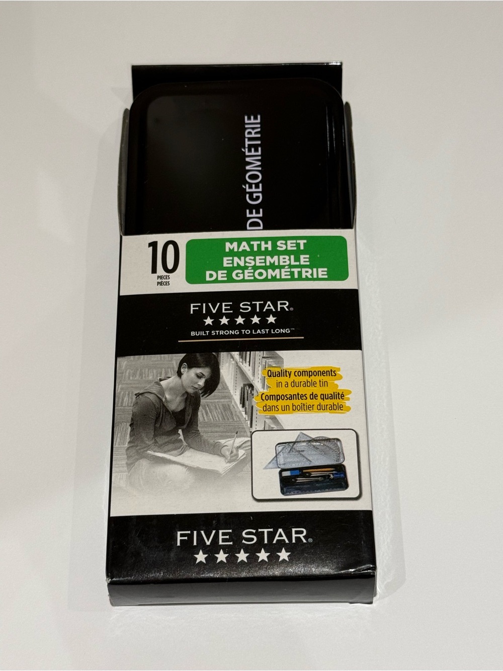 Five Star Black Math Geometry Set for School & Home